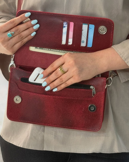 Bordo Askılı El Çantası